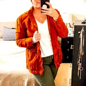 Burnt Orange Nicole Miller Cargo Jacket